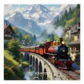Fantasy Schattigee Crimson Antiek Train Perfect Poster (Voorkant)
