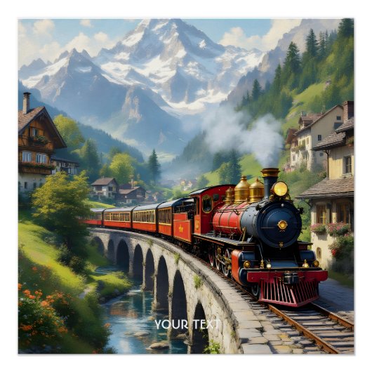 Fantasy Schattigee Crimson Antiek Train Perfect Poster (Voorkant)