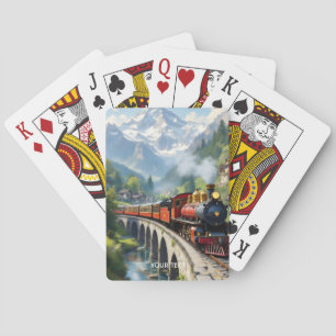 Fantasy Schattigee Crimson Antiek Train Pokerkaarten