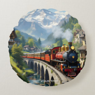 Fantasy Schattigee Crimson Antiek Train Rond Kussen