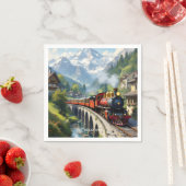 Fantasy Schattigee Crimson Antiek Train Servet (Insitu)