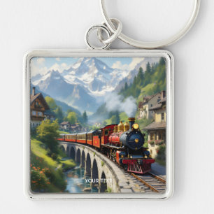 Fantasy Schattigee Crimson Antiek Train Sleutelhanger