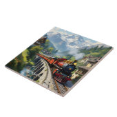 Fantasy Schattigee Crimson Antiek Train Tegeltje (Zijkant)