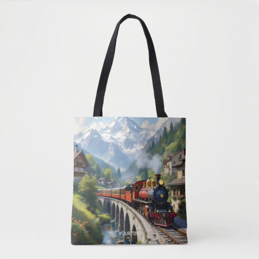 Fantasy Schattigee Crimson Antiek Train Tote Bag (Voorkant)