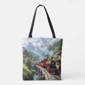 Fantasy Schattigee Crimson Antiek Train Tote Bag (Achterkant)