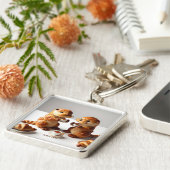 Fantasy Schattigee Croissants Otters Tea Sleutelhanger (Zijkant)