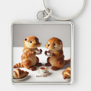 Fantasy Schattigee Croissants Otters Tea Sleutelhanger