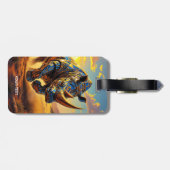 Fantasy Schattigee Cyber Rhino Desert Bagagelabel (Achterkant horizontaal)