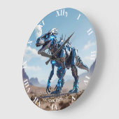 Fantasy Schattigee Cyborg Dinosauruswoestijn Grote Klok (Hoek)