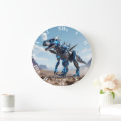 Fantasy Schattigee Cyborg Dinosauruswoestijn Grote Klok (Huis)
