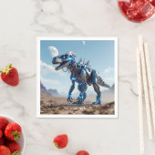 Fantasy Schattigee Cyborg Dinosauruswoestijn Servet (Insitu)