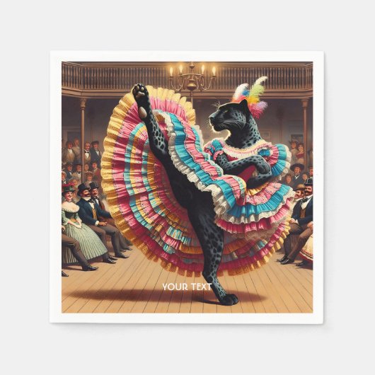 Fantasy Schattigee Dancing Panther Crowd Servet (Voorkant)