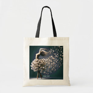 Fantasy Schattigee danser Vliegende bloemen Tote Bag