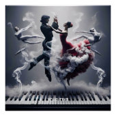 Fantasy Schattigee danseres Ballerina Piano Perfect Poster (Voorkant)