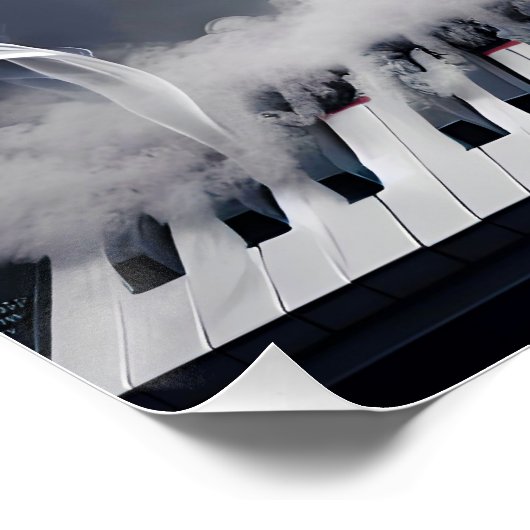 Fantasy Schattigee danseres Ballerina Piano Perfect Poster (Hoek)