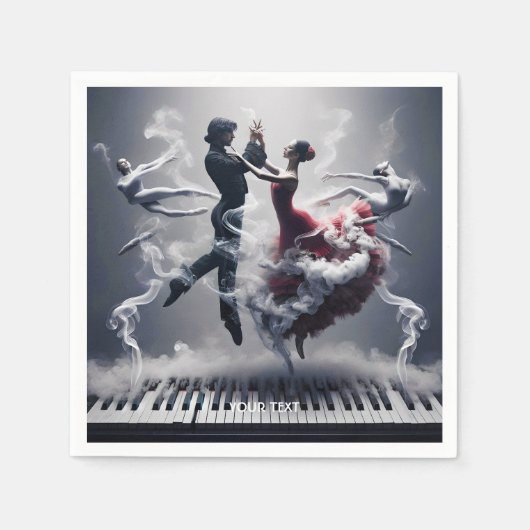 Fantasy Schattigee danseres Ballerina Piano Servet (Voorkant)