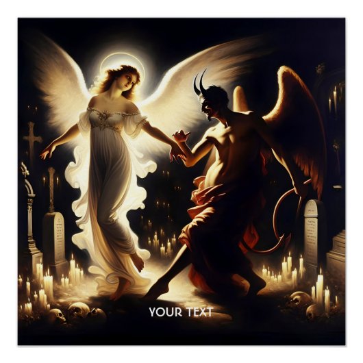 Fantasy Schattigee Demon Angel Dancing Perfect Poster (Voorkant)