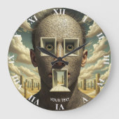 Fantasy Schattigee Deur Windows Man Grote Klok (Voorkant)