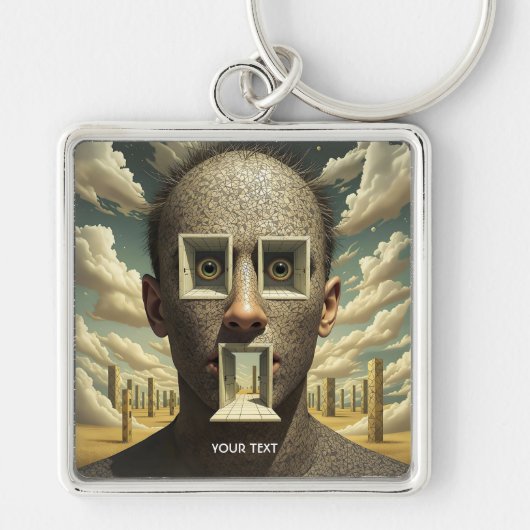 Fantasy Schattigee Deur Windows Man Sleutelhanger (Voorkant)