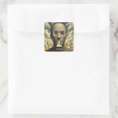 Fantasy Schattigee Deur Windows Man Vierkante Sticker (Tas)