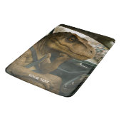 Fantasy Schattigee dinosaurus rijdende auto Badmat (Gekanteld)