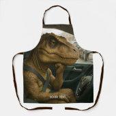 Fantasy Schattigee dinosaurus rijdende auto Schort (Voorkant)