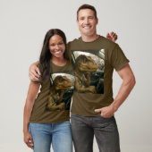 Fantasy Schattigee dinosaurus rijdende auto T-shirt (Unisex)