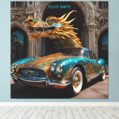 Fantasy Schattigee Dragon Car Mix Canvas Afdruk (Insitu (Houten vloer))