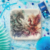 Fantasy Schattigee Dragon Phoenix Ink Papieren Bordje (Feest)