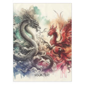 Fantasy Schattigee Dragon Phoenix Ink Tafelkleed (Voorkant)