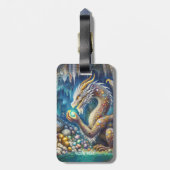 Fantasy Schattigee Dragon Stone Cavern Bagagelabel (Achterkant verticaal)