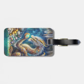 Fantasy Schattigee Dragon Stone Cavern Bagagelabel (Achterkant horizontaal)