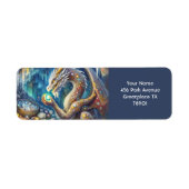 Fantasy Schattigee Dragon Stone Cavern. Etiket (Voorkant)