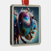 Fantasy Schattigee Dragonfly Macro Foto Metalen Ornament (Rechts)