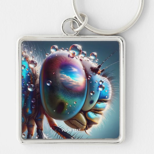 Fantasy Schattigee Dragonfly Macro Foto Sleutelhanger (Voorkant)