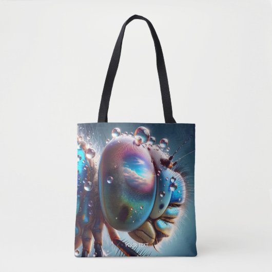 Fantasy Schattigee Dragonfly Macro Foto Tote Bag (Voorkant)