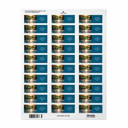 Fantasy Schattigee Dragonfly Water Reflectie Etiket (Full Sheet)