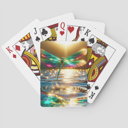 Fantasy Schattigee Dragonfly Water Reflectie Pokerkaarten (Achterkant)