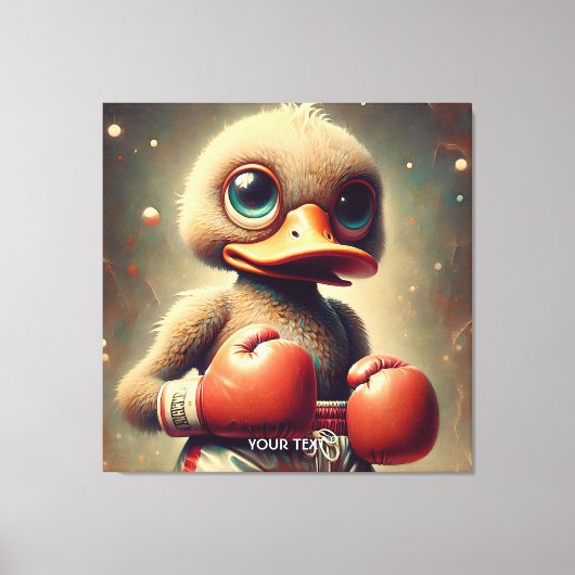 Fantasy Schattigee Duck Boxing Handschoenen Canvas Afdruk (Voorkant)