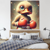 Fantasy Schattigee Duck Boxing Handschoenen Canvas Afdruk (Insitu (Slaapkamer))