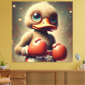 Fantasy Schattigee Duck Boxing Handschoenen Canvas Afdruk (Insitu (Woonkamer))