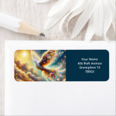 Fantasy Schattigee Duif Space Flowers Etiket (Insitu)