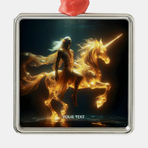 Fantasy Schattigee etherische onderwater eenhoorn Metalen Ornament