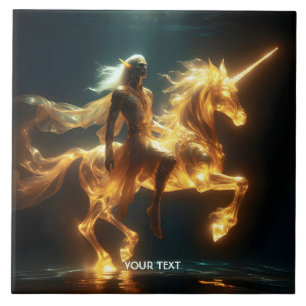 Fantasy Schattigee etherische onderwater eenhoorn Tegeltje