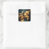 Fantasy Schattigee etherische onderwater eenhoorn Vierkante Sticker (Tas)
