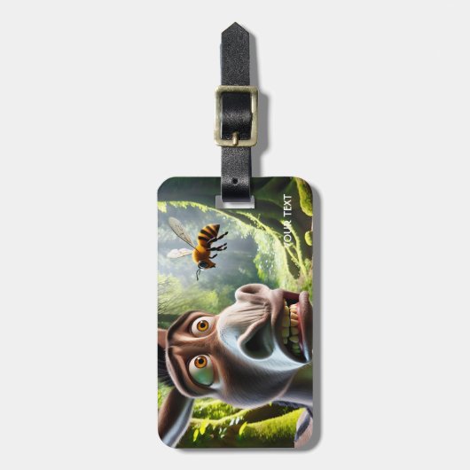 Fantasy Schattigee ezel Sting Bee Bagagelabel (Voorkant verticaal)