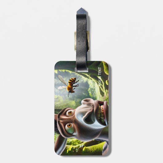 Fantasy Schattigee ezel Sting Bee Bagagelabel (Achterkant verticaal)