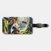 Fantasy Schattigee ezel Sting Bee Bagagelabel (Achterkant horizontaal)