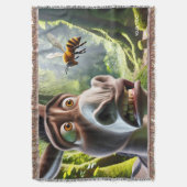 Fantasy Schattigee ezel Sting Bee Deken (Voorkant Verticaal)