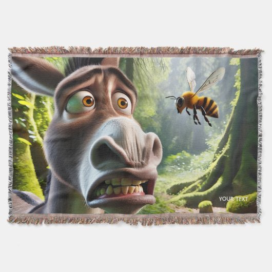 Fantasy Schattigee ezel Sting Bee Deken (Voorkant)